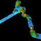 The mapped chain of volcanic seamounts.